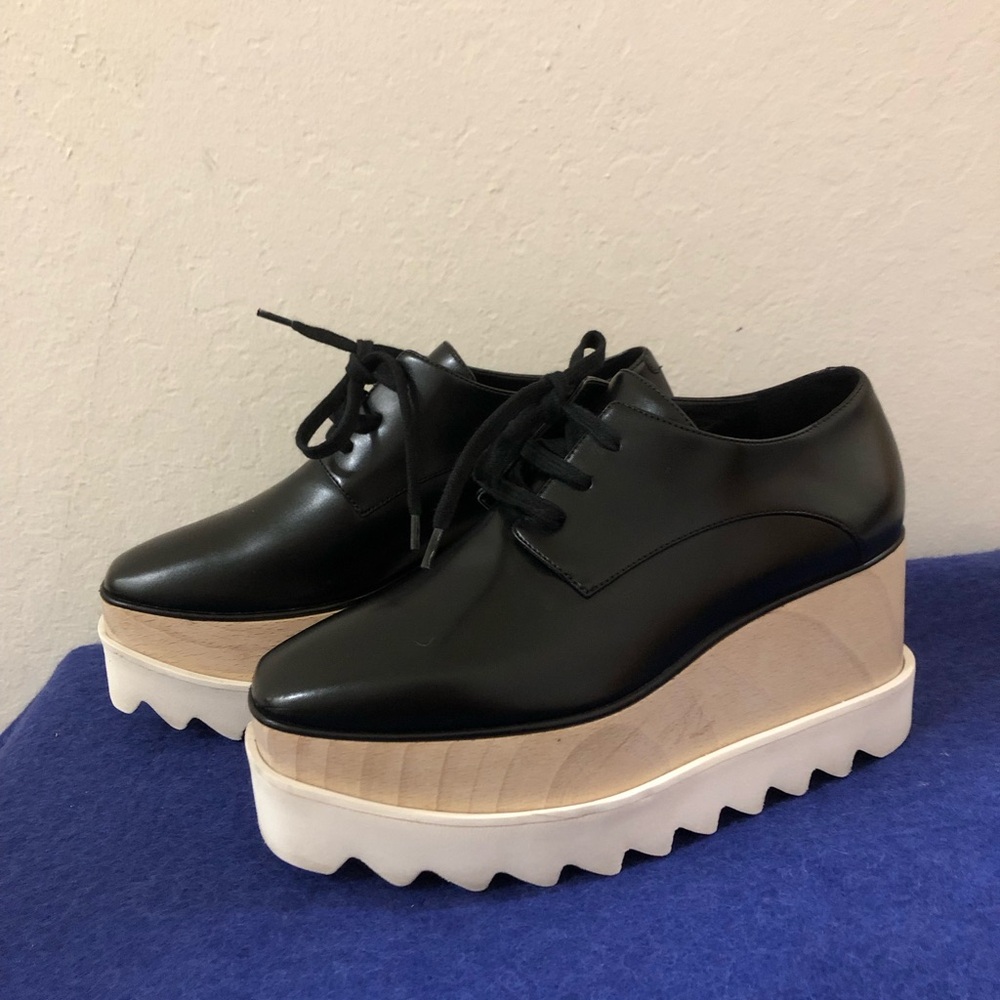 Stella McCartney Black and Tan Platform Shoes